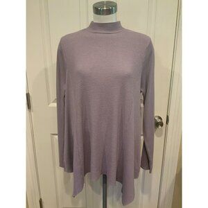 t. La Anthropologie Light Purple Waffle Knit Mock Neck Shirt, Size Small